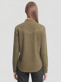 Western khaki dyeing stonewa Shirt - Khaki Dyeing Stonewa