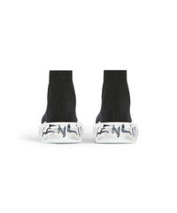 Speed 2. Graffiti Recycled knit Sneakers - Black & White