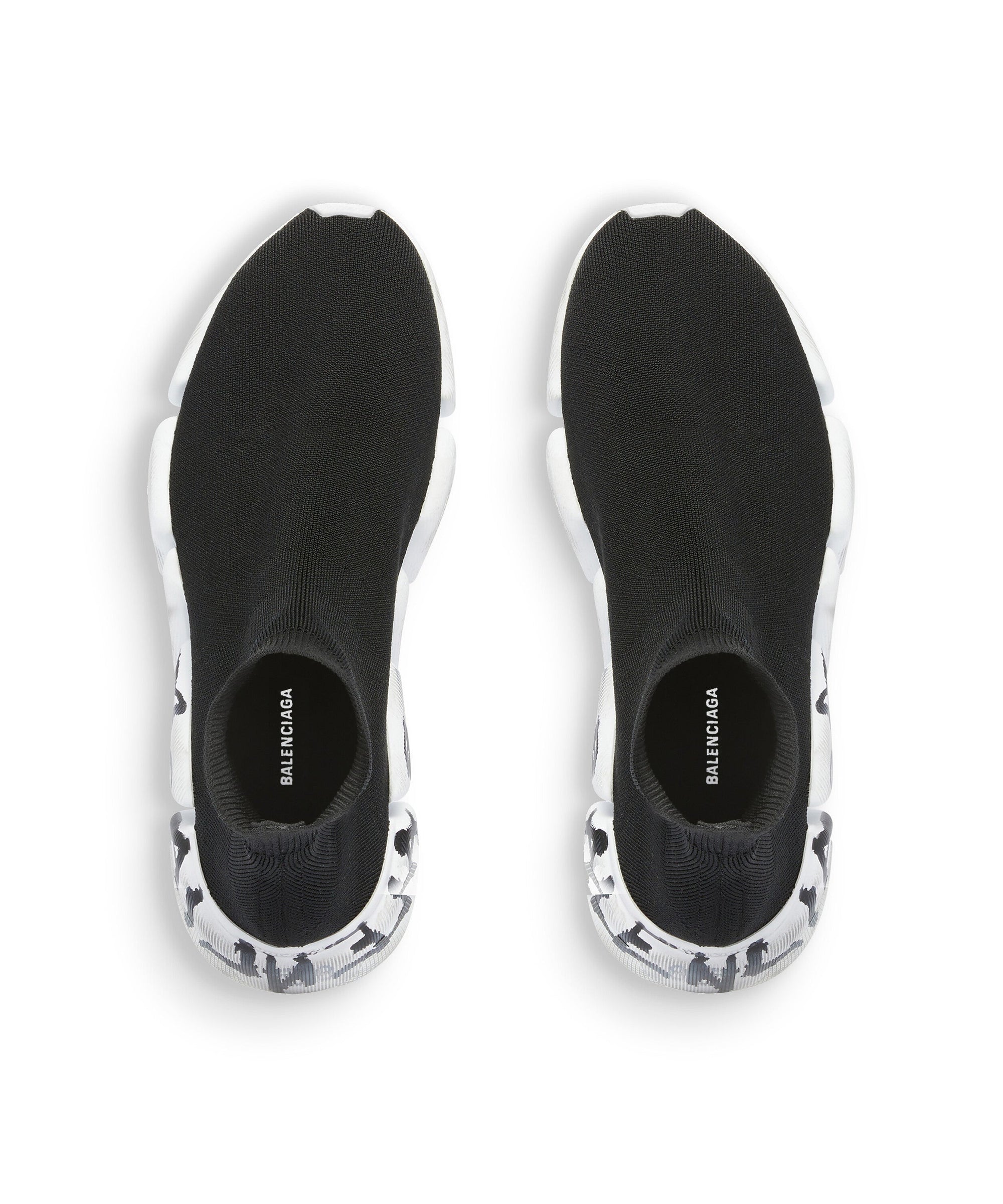 Speed 2. Graffiti Recycled knit Sneakers - Black & White