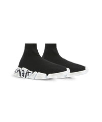 Speed 2. Graffiti Recycled knit Sneakers - Black & White