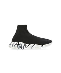 Speed 2. Graffiti Recycled knit Sneakers - Black & White
