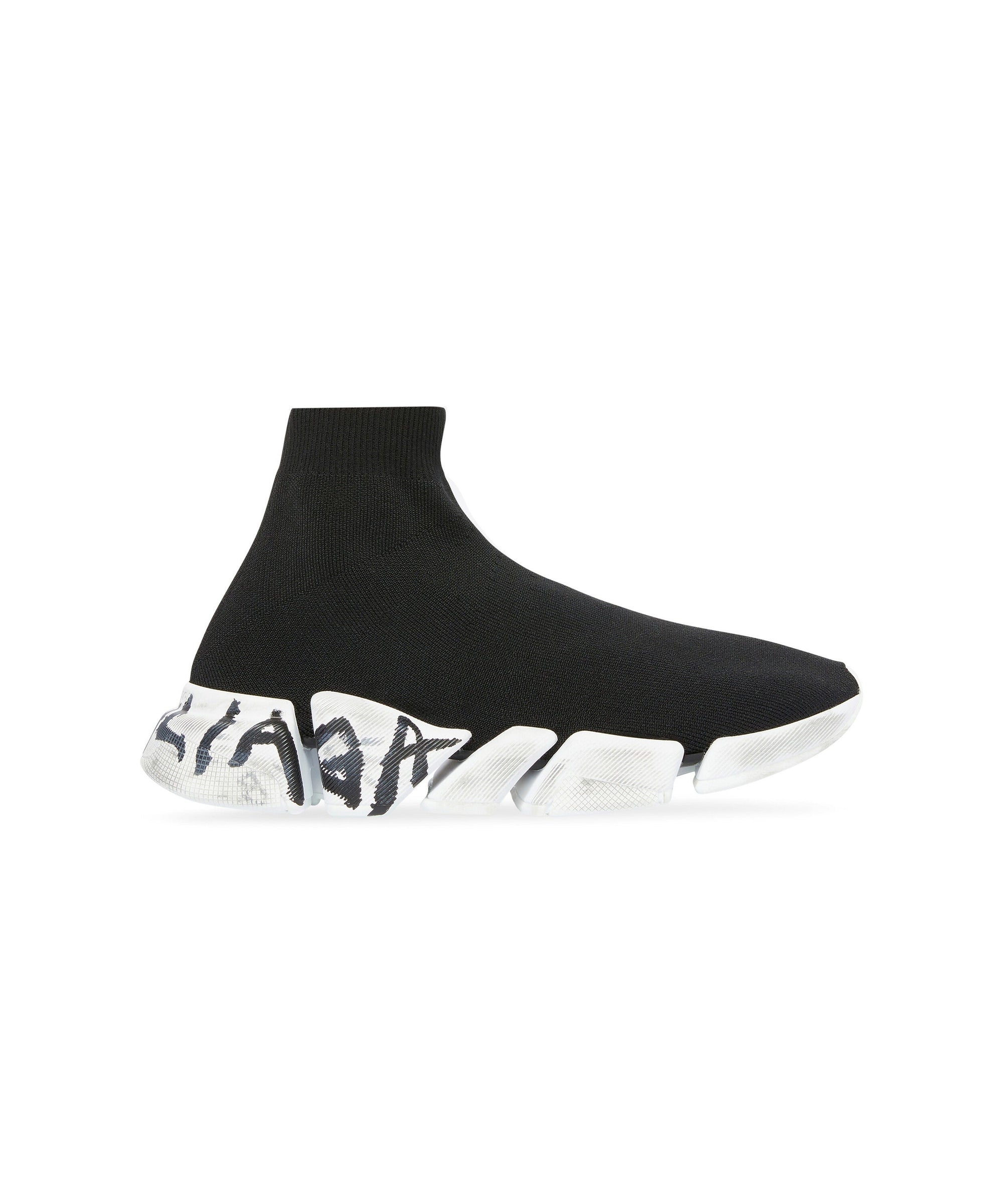Speed 2. Graffiti Recycled knit Sneakers - Black & White