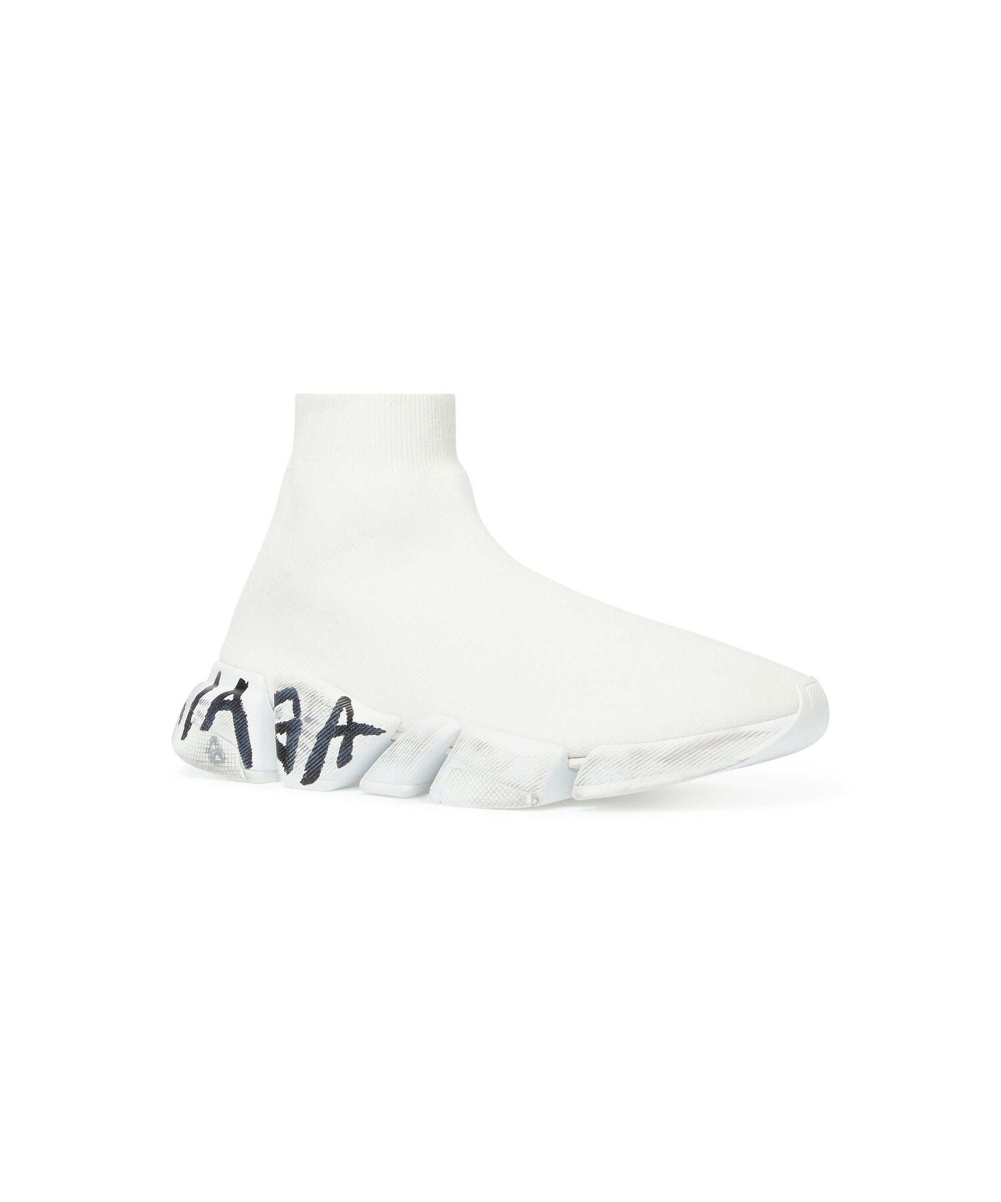Speed 2. Graffiti Recycled knit Sneakers - White