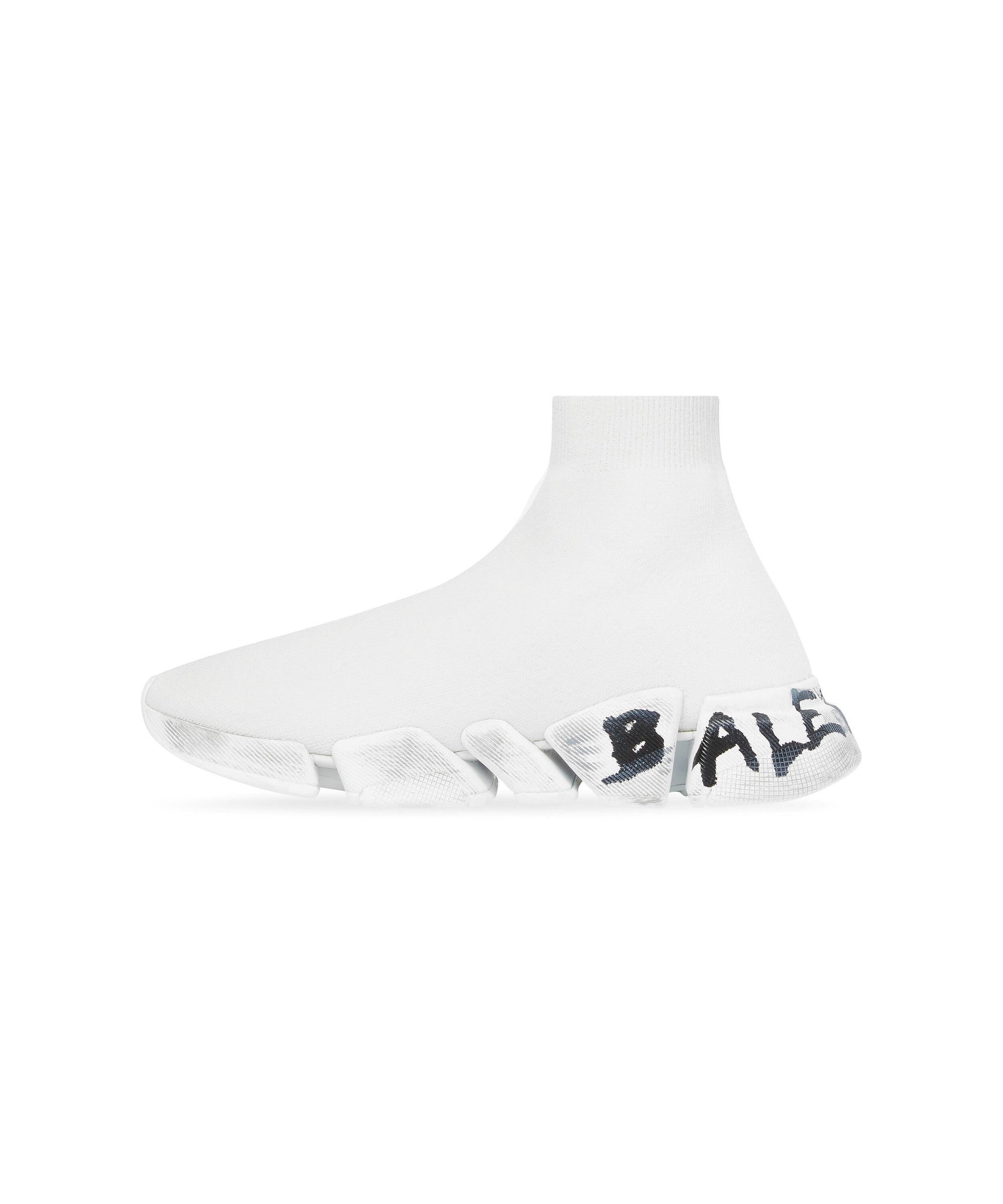 Speed 2. Graffiti Recycled knit Sneakers - White