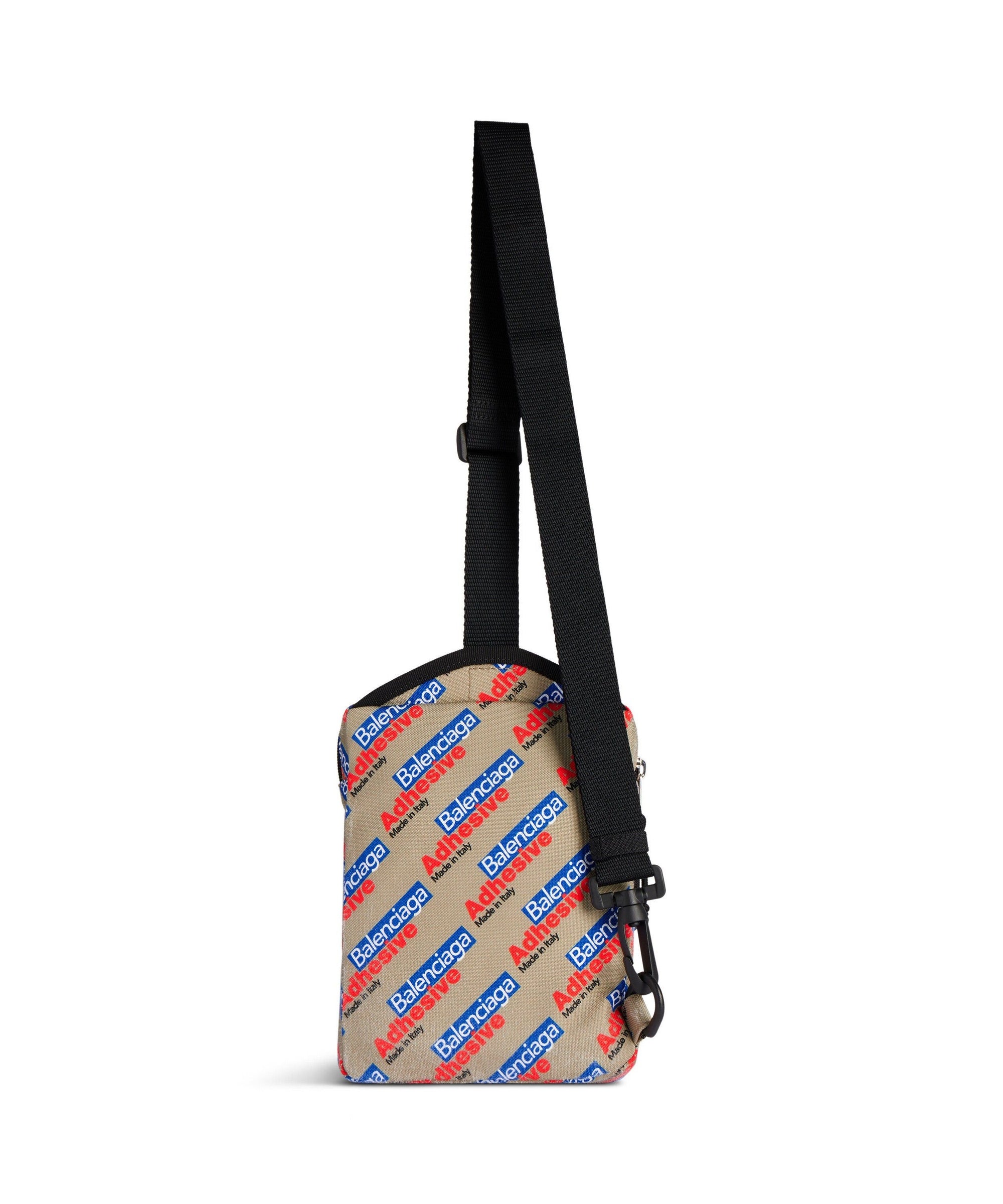 Explorer Crossbody Messenger Bag - Beige & Red & Blue