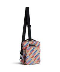 Explorer Crossbody Messenger Bag - Beige & Red & Blue