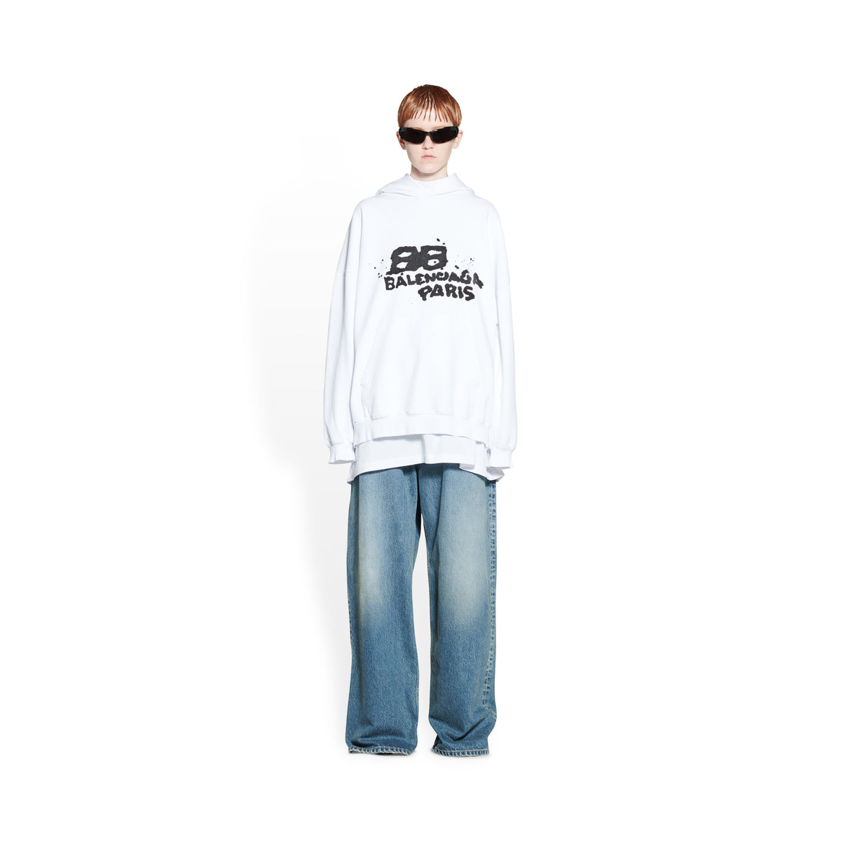 Hand-Drawn BB Icon Hoodie - White & Black