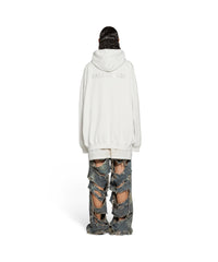 Balenciaga Back Hoodie - Dirty White & Silver