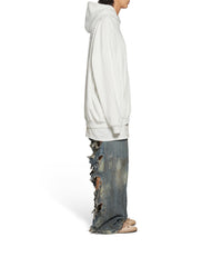 Balenciaga Back Hoodie - Dirty White & Silver