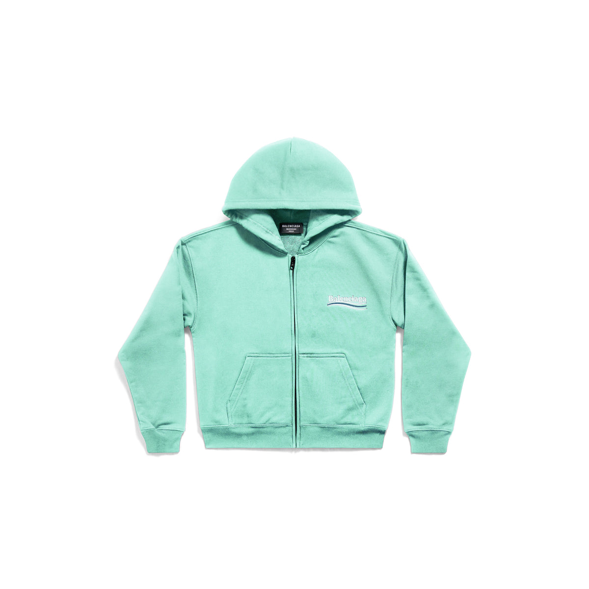 Political Campaign Zip-Up Hoodie - Mint & White & Blue