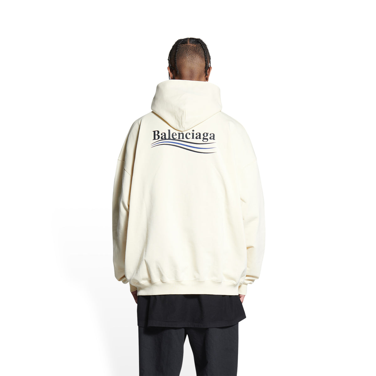 Political Campaign Hoodie - Cream & Black & Blue
