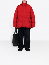 New C-Shape Puffer red Jacket - Red