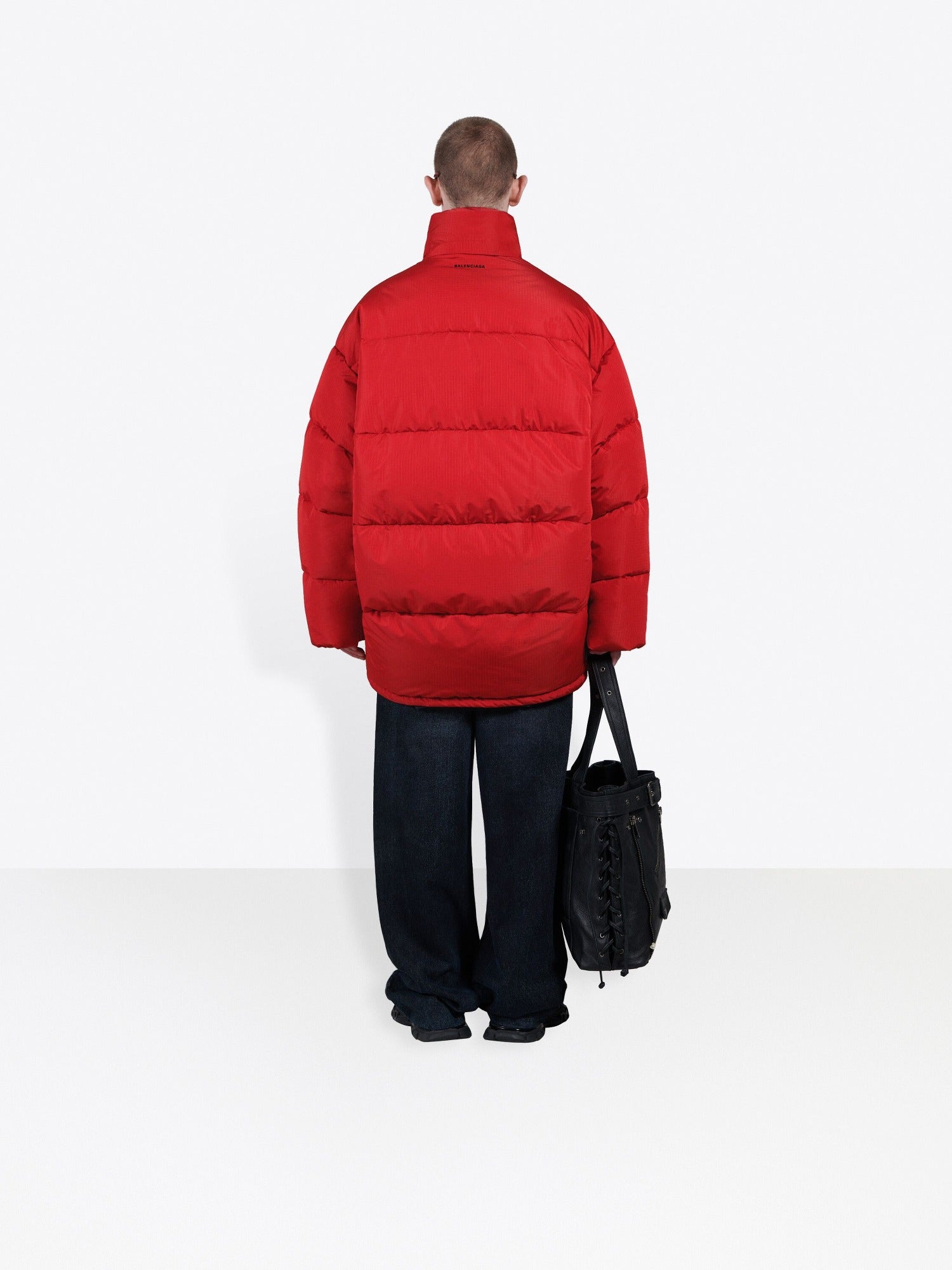New C-Shape Puffer red Jacket - Red