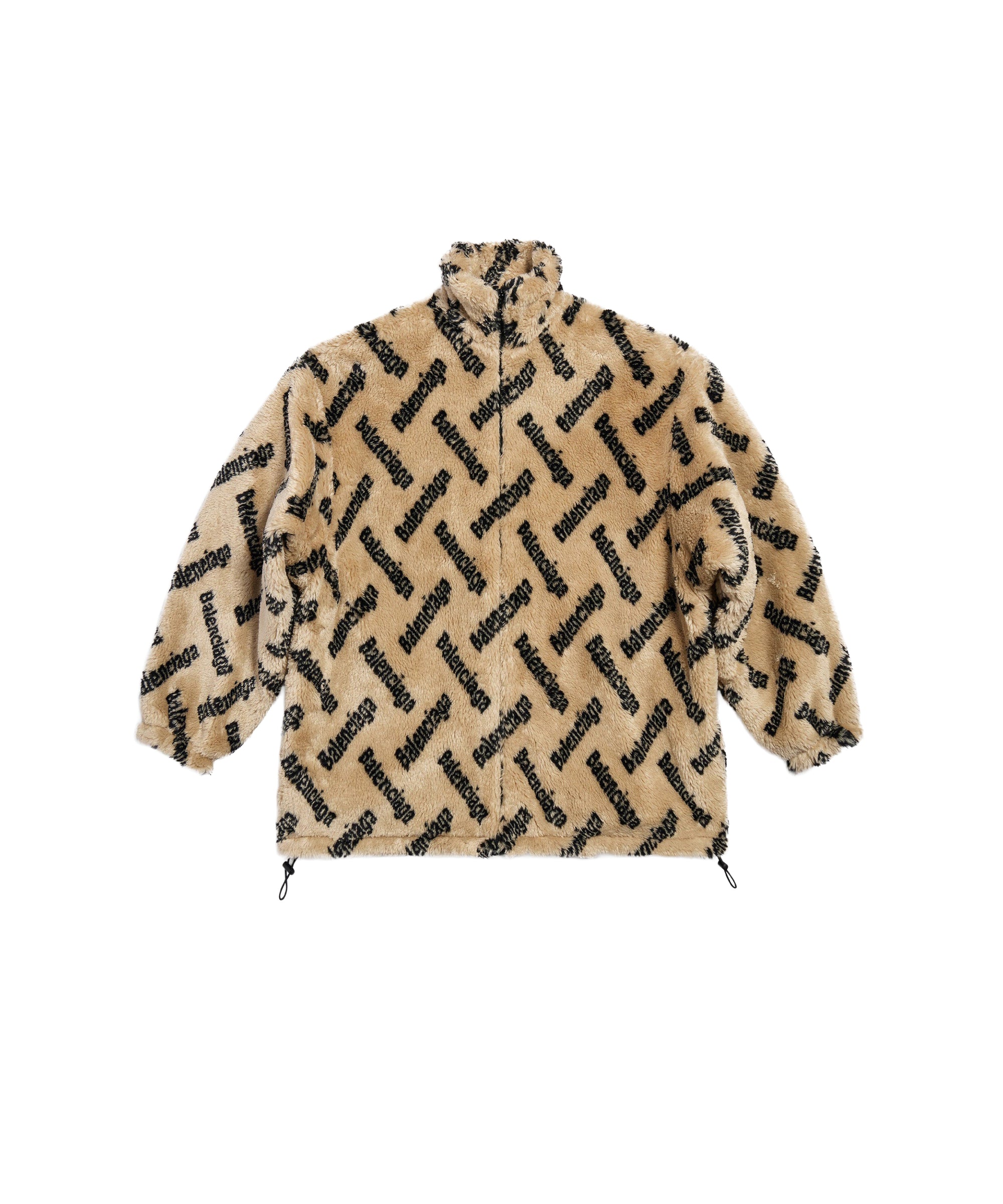 Logotype All Over Zip-Up Jacket - Beige & Black
