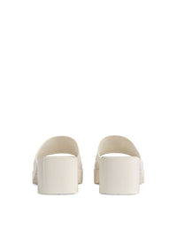 Rubber with logo white Mules - White