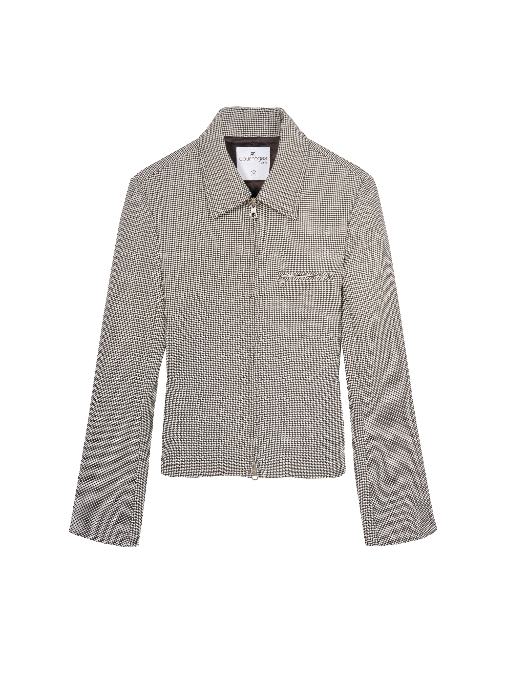 Zipped twill Jacket - Black & Natural