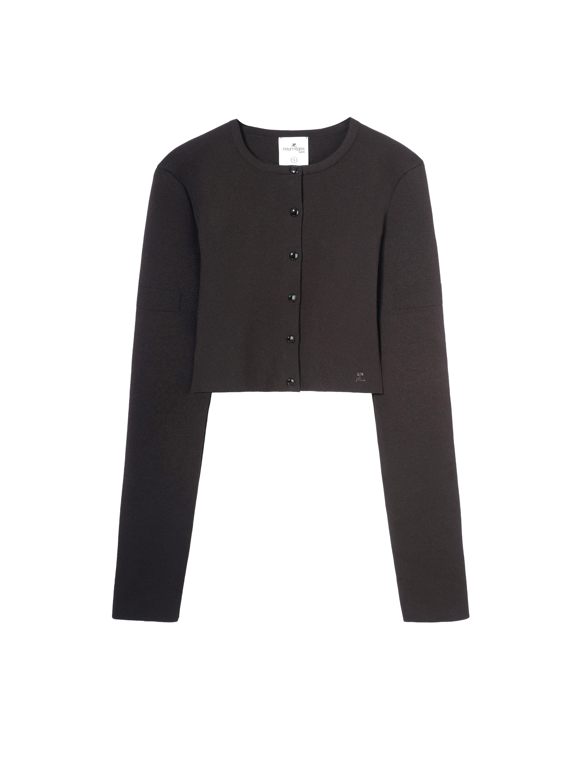 Snaps knit crop Cardigan - Black