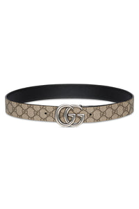 GG Reversible beige & ebony black W.37 Belt - Beige & Ebony & Black