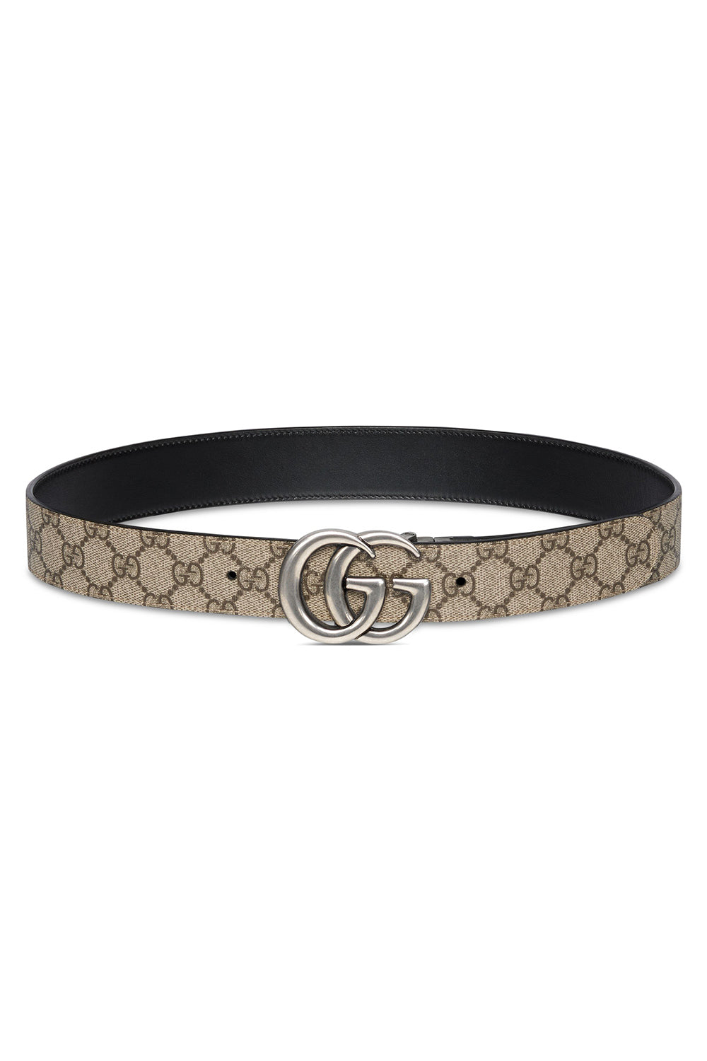 GG Reversible beige & ebony black W.37 Belt - Beige & Ebony & Black
