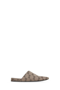 Cosy BB Monogram dark mink grey & brown Mules - Dark Mink Grey & Brown