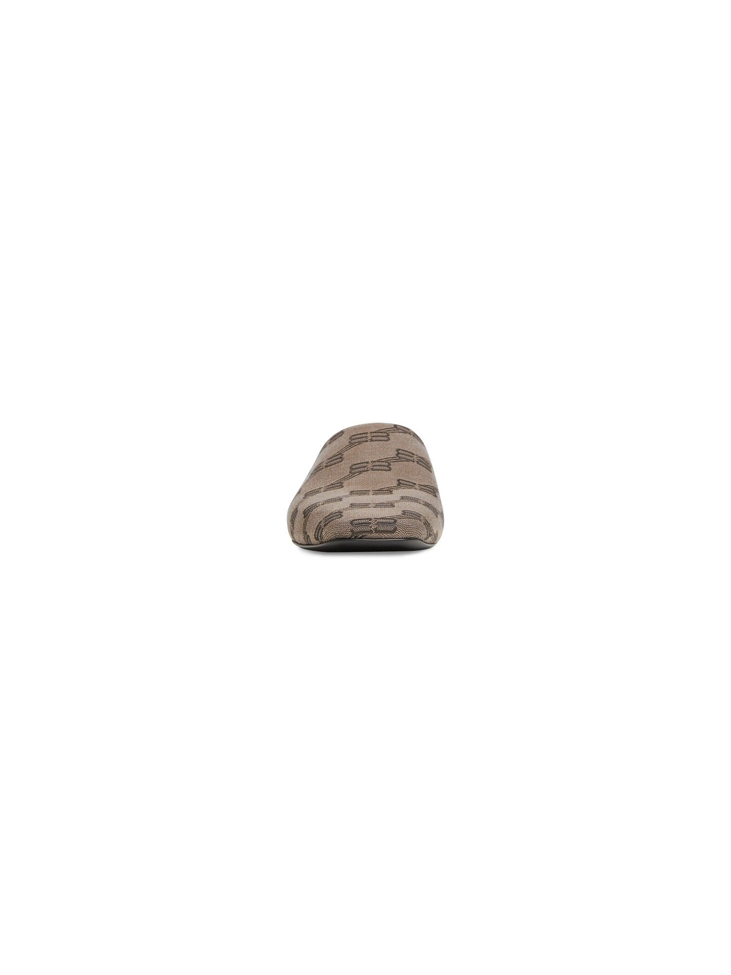 Cosy BB Monogram dark mink grey & brown Mules - Dark Mink Grey & Brown