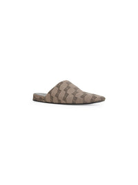 Cosy BB Monogram dark mink grey & brown Mules - Dark Mink Grey & Brown