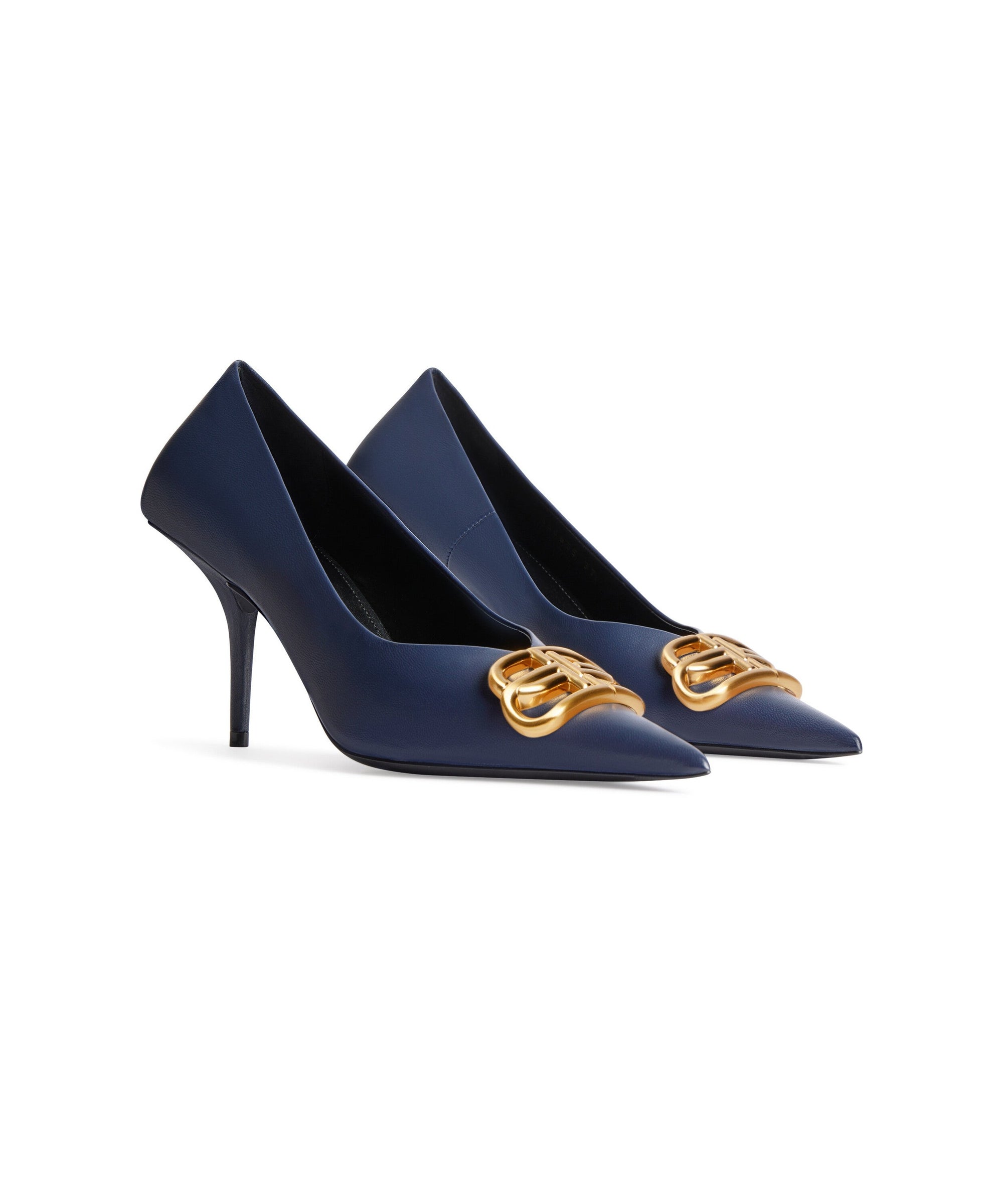 Square Knife BB 80 Pumps - Navy & Gold