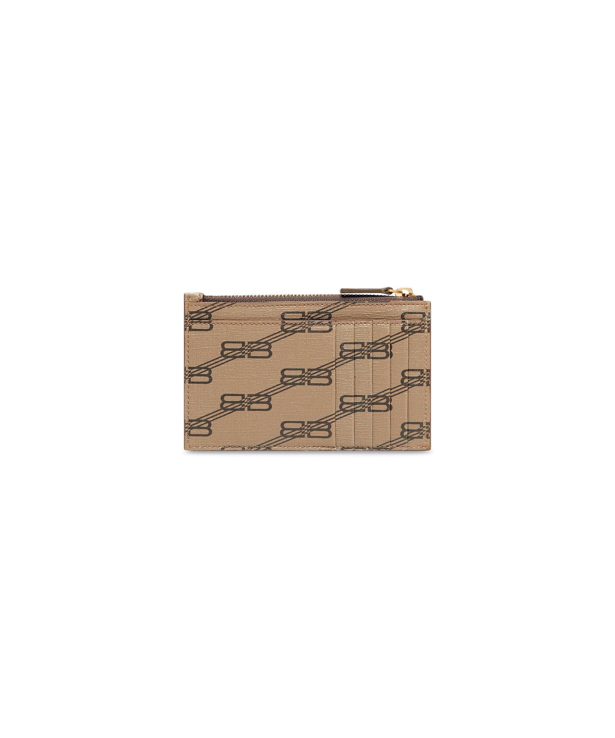 Signature Large Long Coin And Card Holder BB Monogram Coated Canvas - Beige & Brown