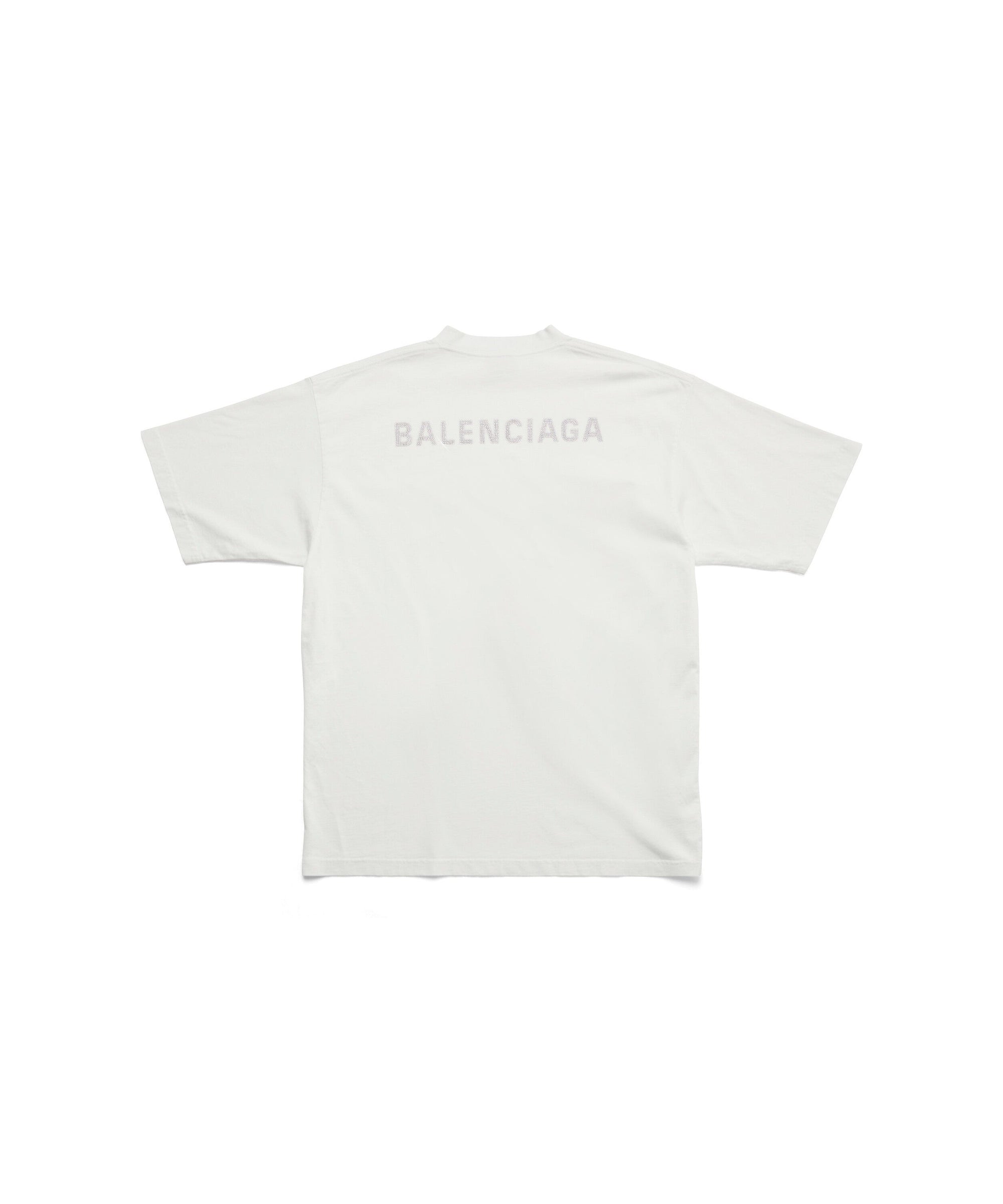 Balenciaga Back T-Shirt - Dirty White & Silver
