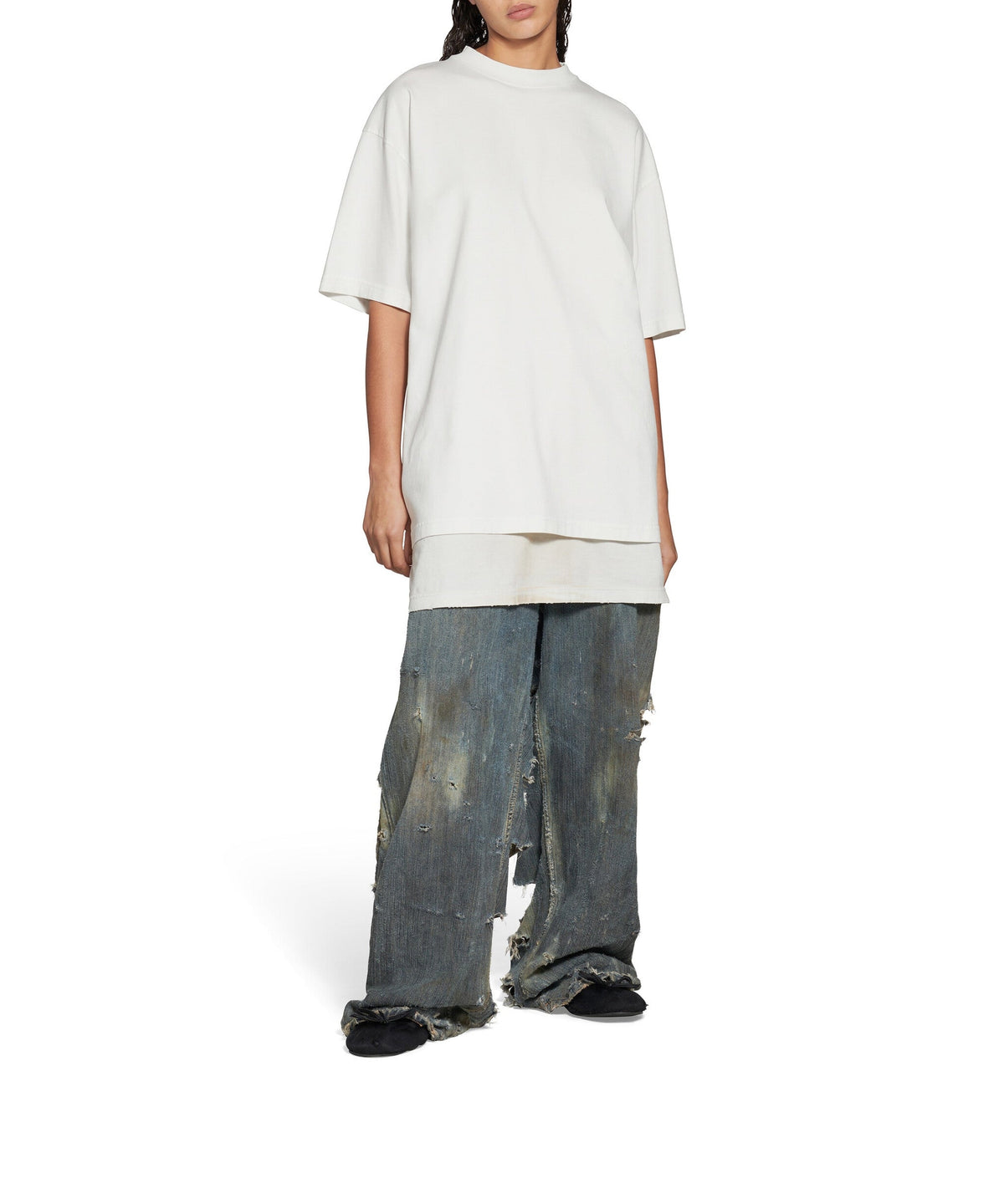 Balenciaga Back T-Shirt - Dirty White & Silver