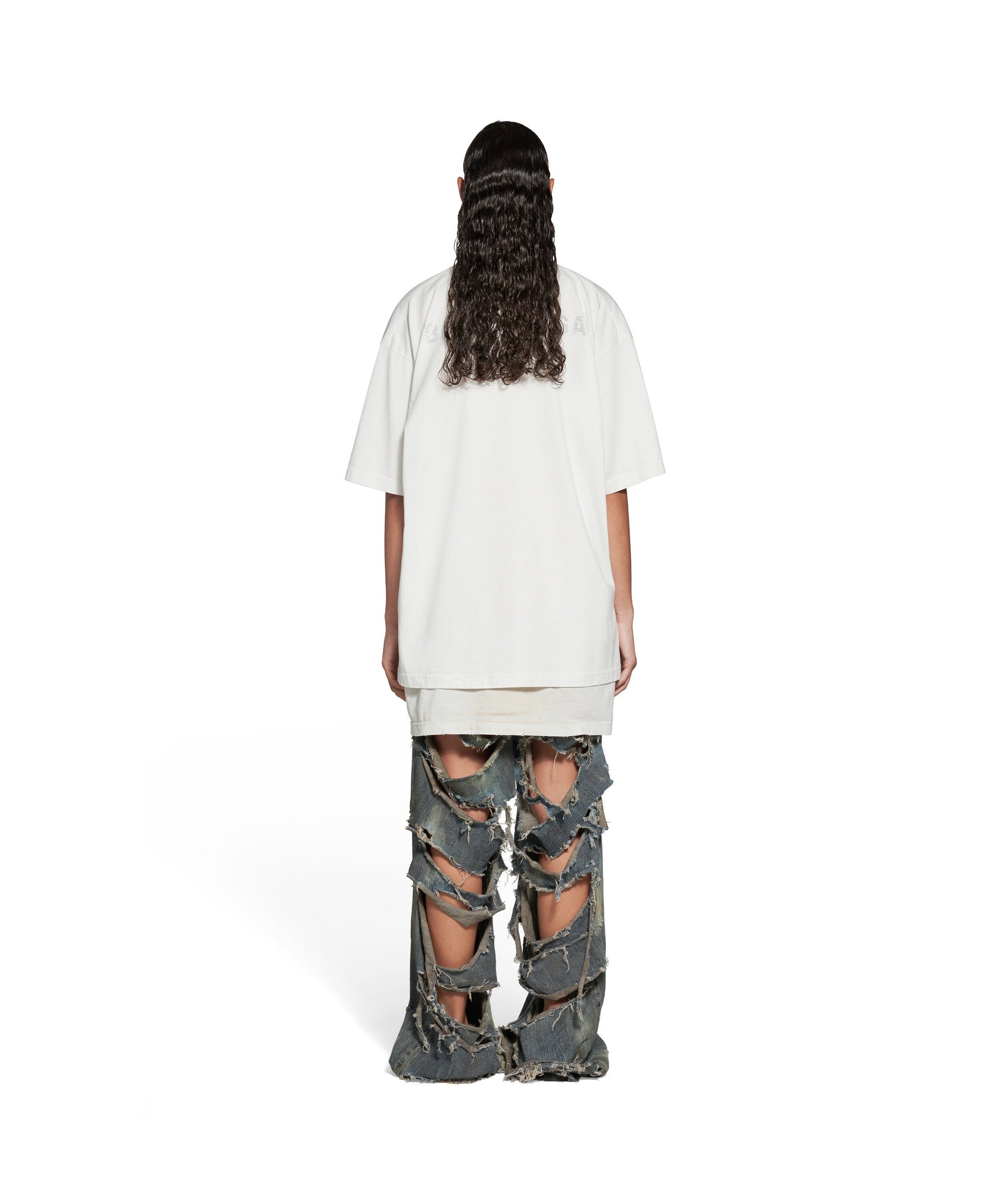 Balenciaga Back T-Shirt - Dirty White & Silver