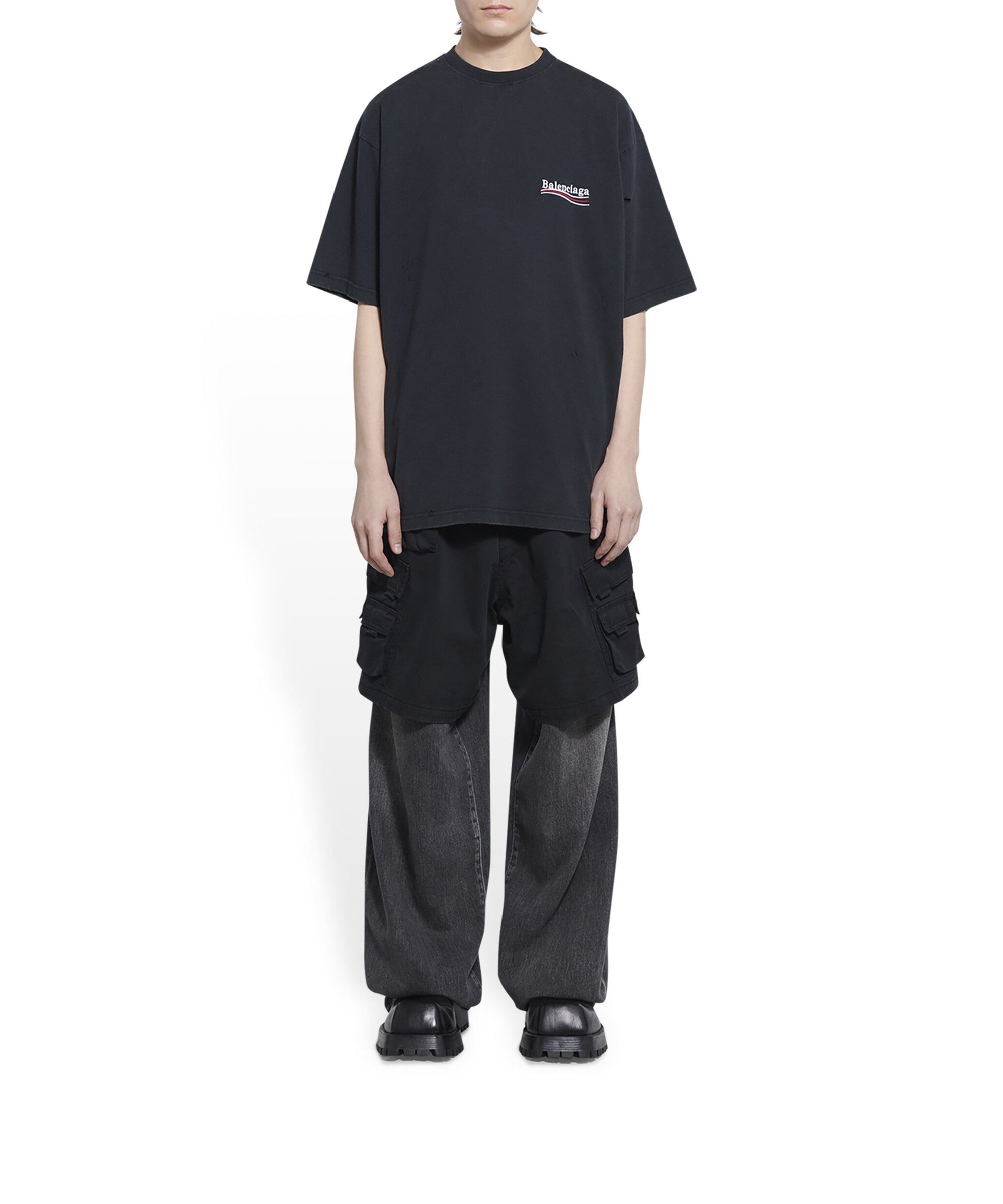 Political Campaign T-Shirt - Washed Black & White