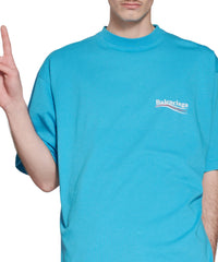 Political Campaign T-Shirt - Azure & White & Red