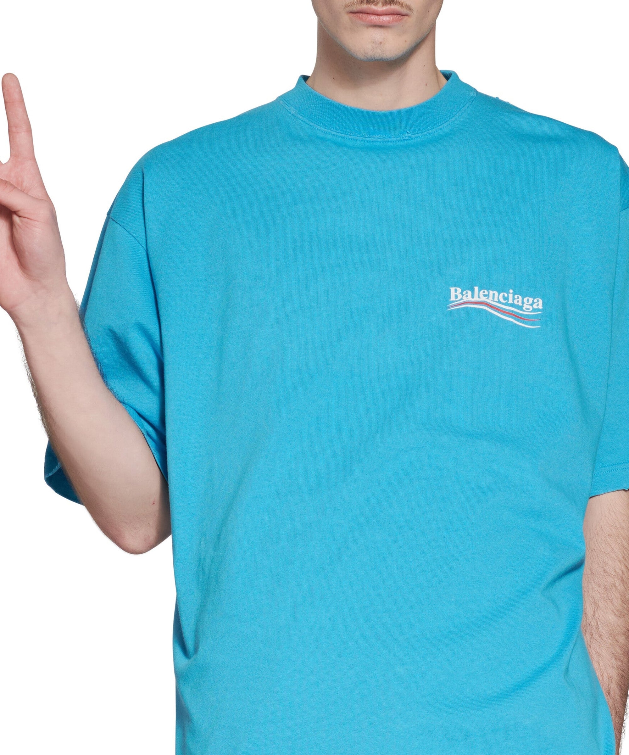 Political Campaign T-Shirt - Azure & White & Red