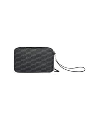 Signature Pouch With Handle BB Monogram Coated Canvas - Black & Grey