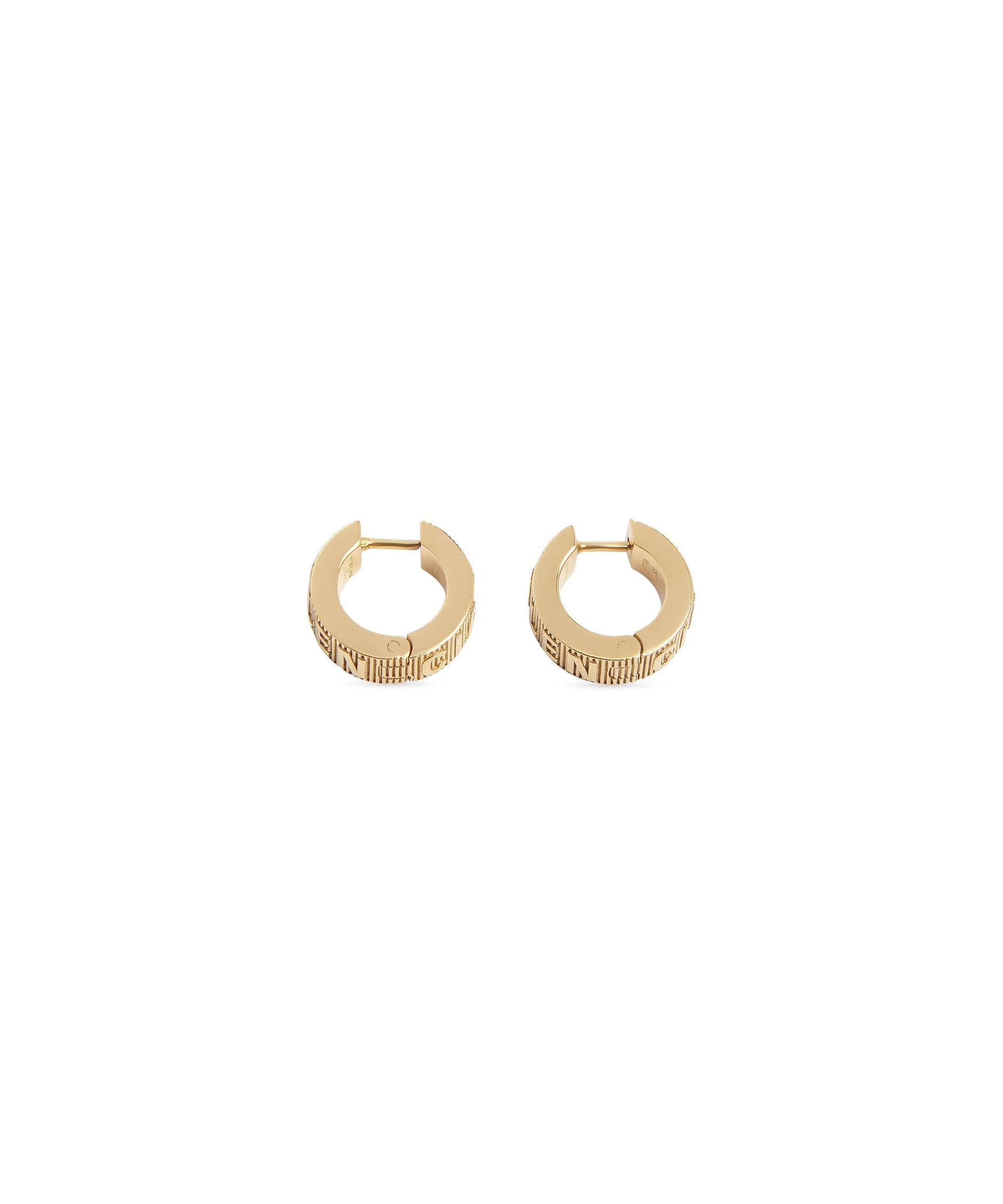 Logo Hoop Earrings - Shiny Gold