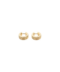 Logo Hoop Earrings - Shiny Gold