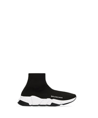 Speed Recycled Knit Sneakers - Black & White & Black