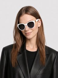 Dynasty Round white Sunglasses - White