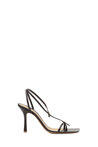 Stretch Lambskin ebony Sandals - Ebony