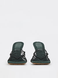 Stretch emerald green 90mm Mules - Emerald Green