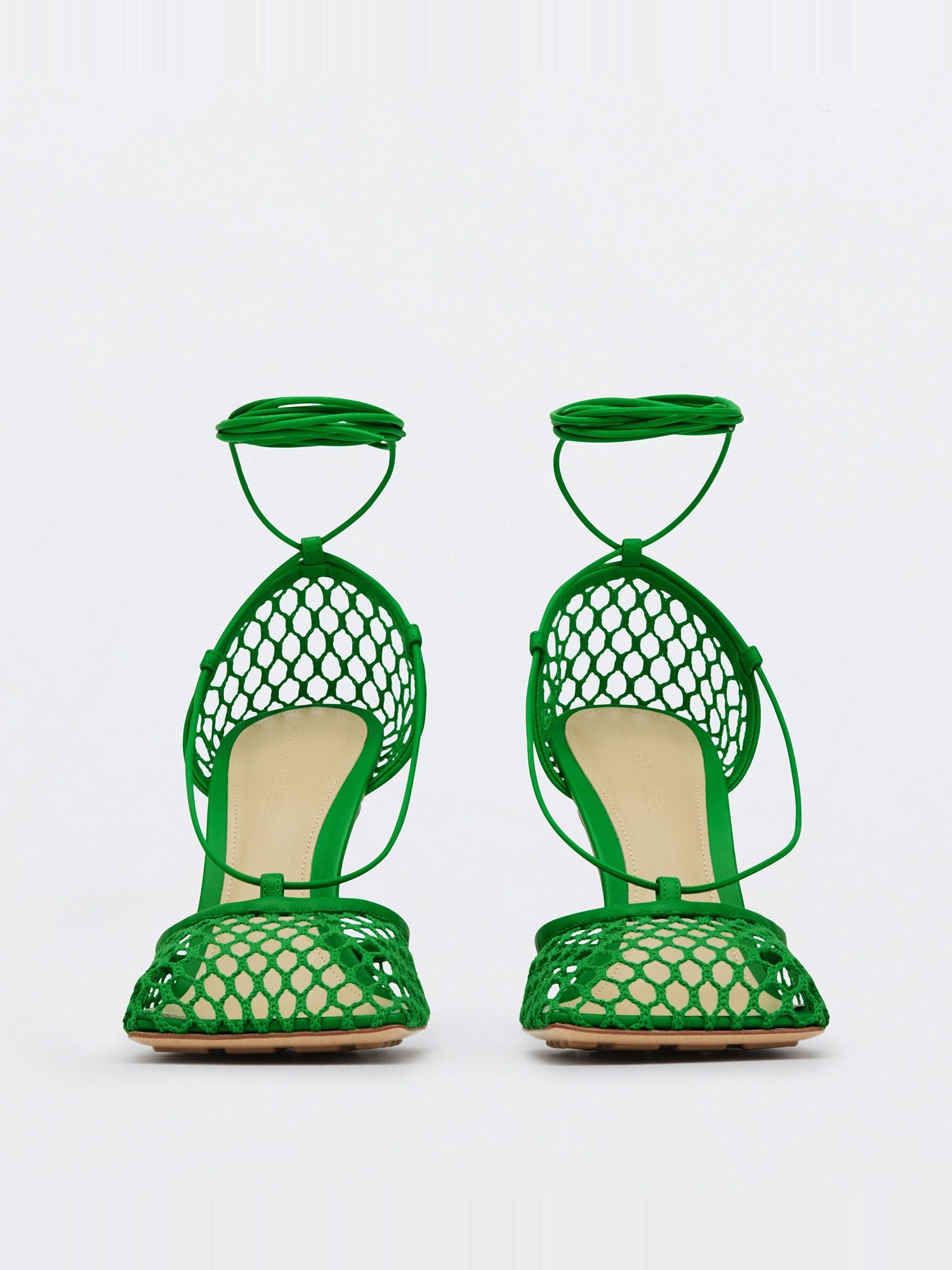 Stretch Lace-Up grass 90mm Sandals - Grass