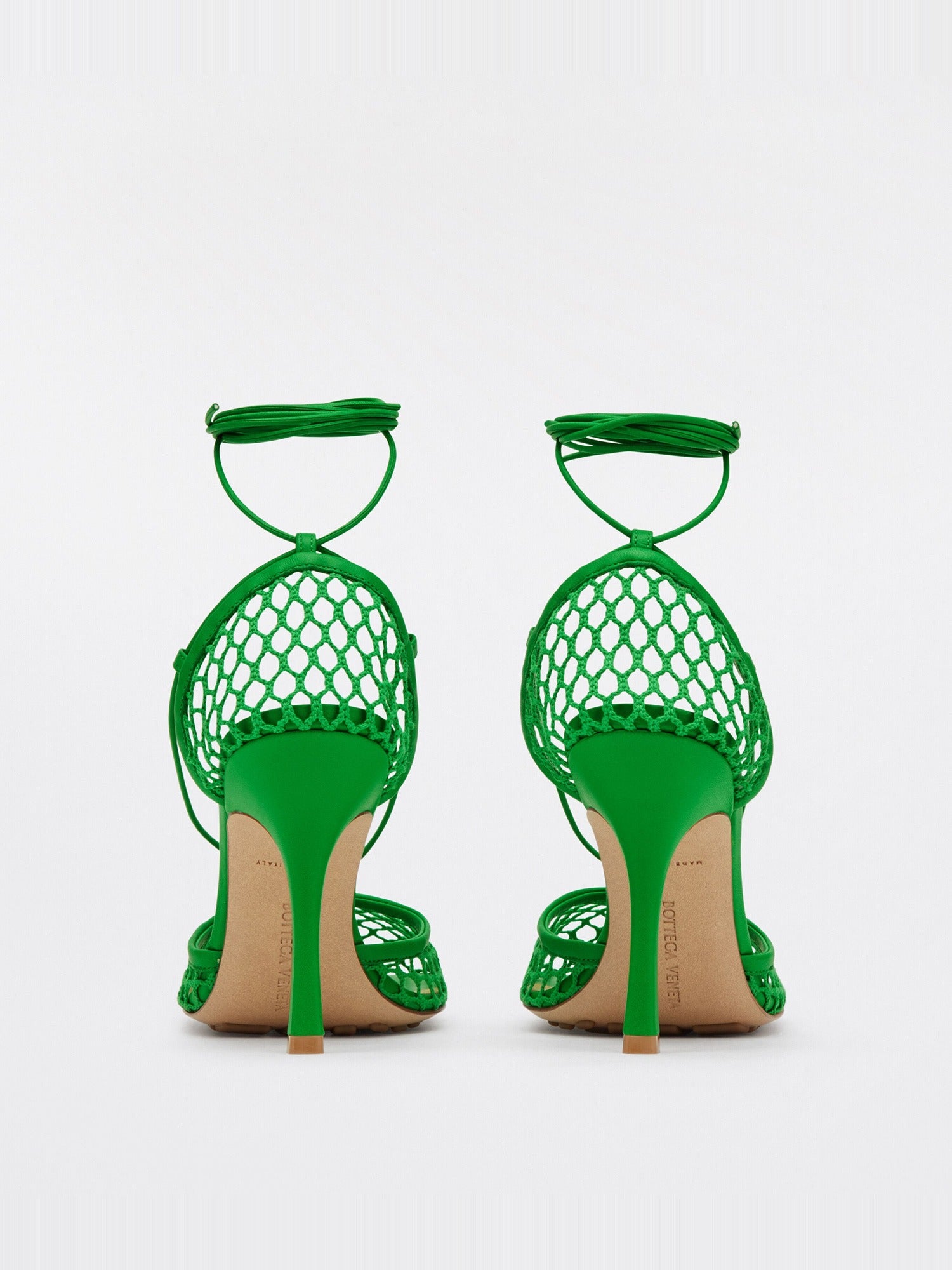 Stretch Lace-Up grass 90mm Sandals - Grass