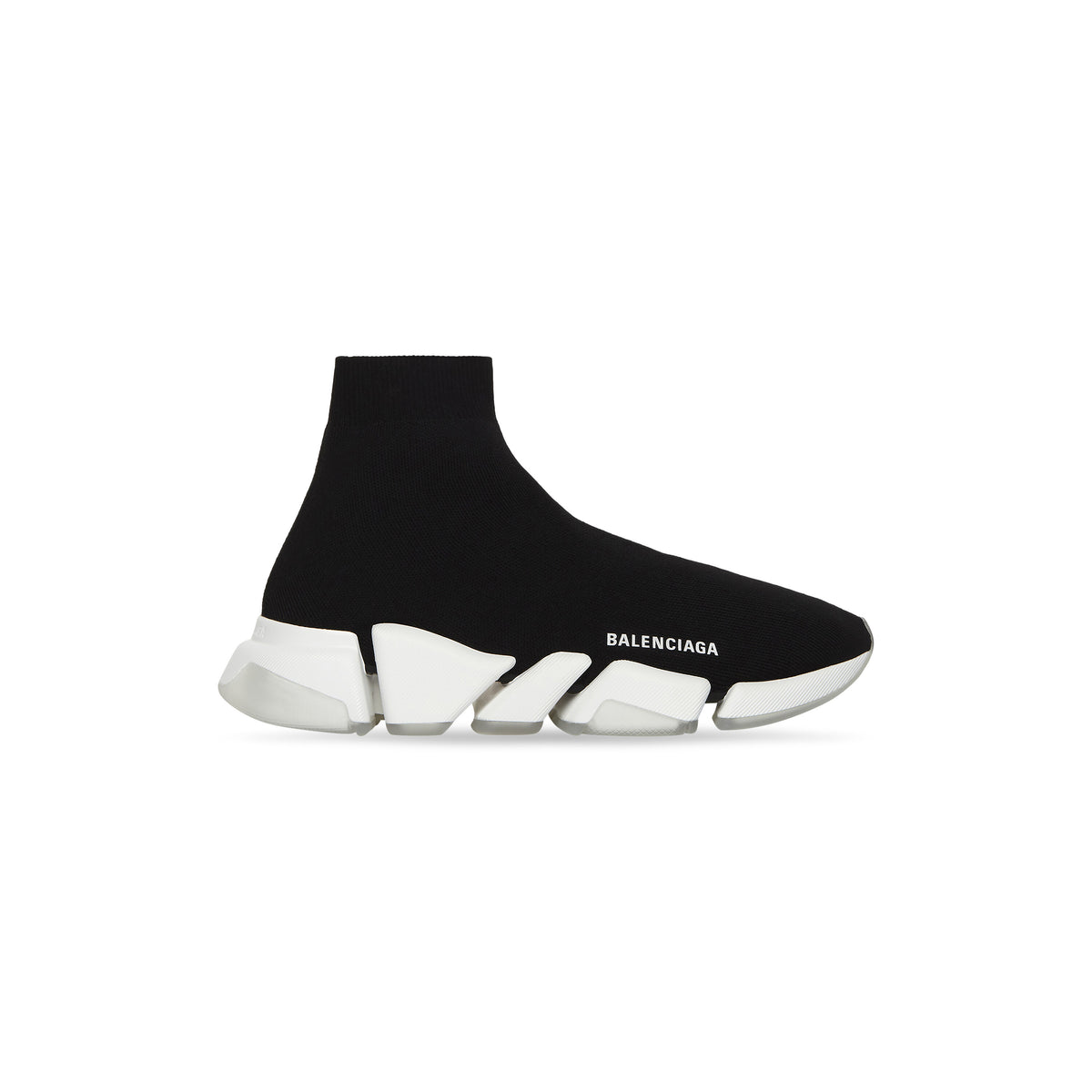 Speed 2.0 Clear Sole Recycled Knit Sneakers - Black & White