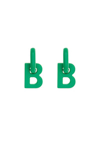 B Chain XS vivid green & silver Earrings - Vivid Green & Silver