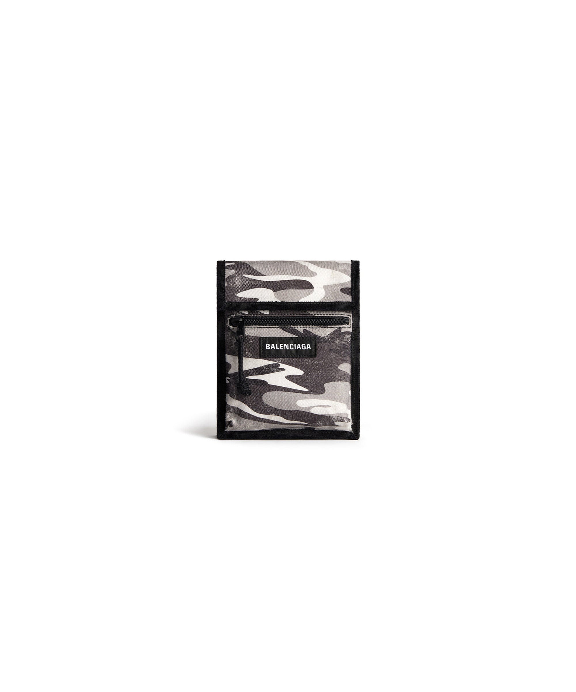 Explorer Small Pouch With Strap Camo Print - Grey