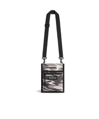 Explorer Small Pouch With Strap Camo Print - Grey