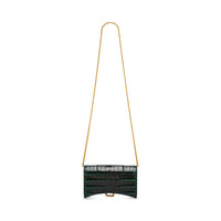 HOURGLASS / Hourglass Wallet On Chain Crocodile Embossed - Forest Green