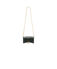 HOURGLASS / Hourglass Wallet On Chain Crocodile Embossed - Forest Green