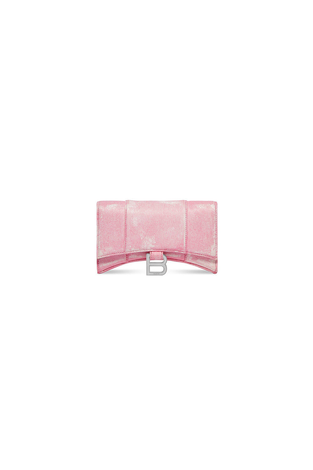 Hourglass butterfly pink Wallet On Chain Denim Print - Butterfly Pink